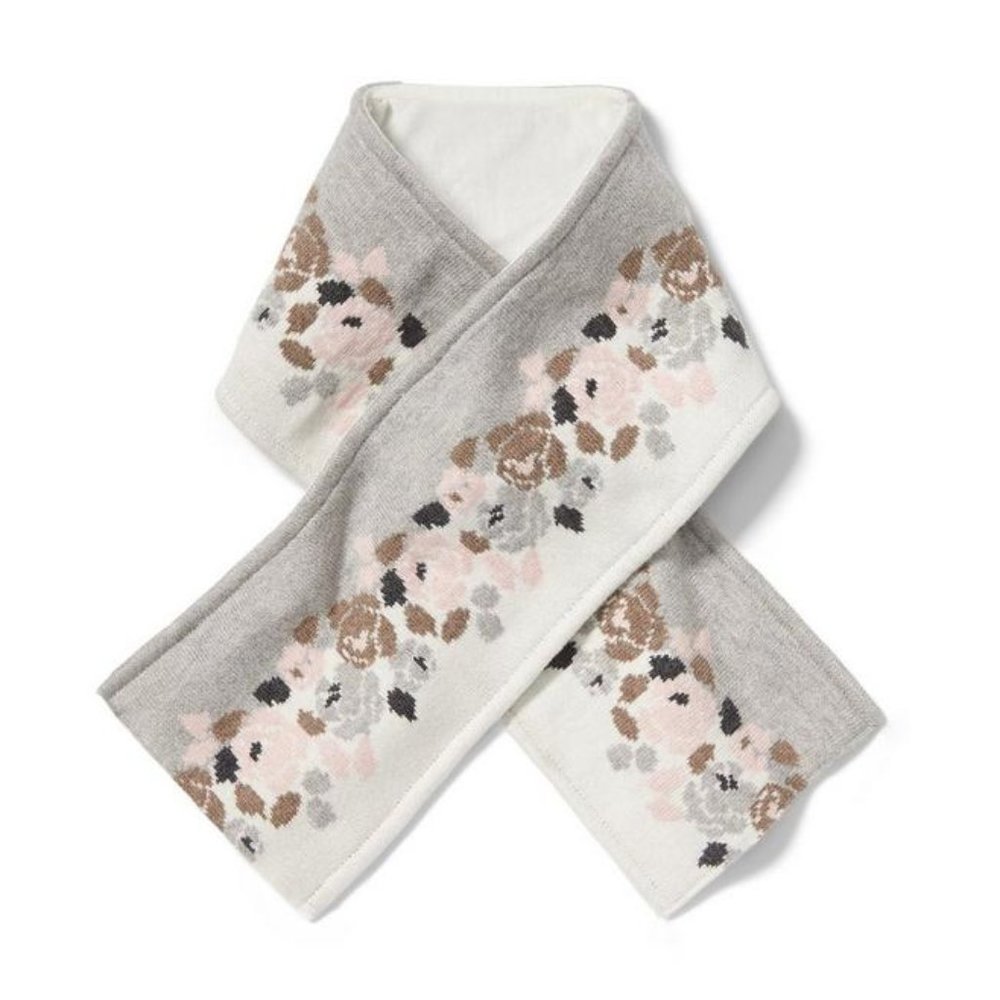 NWT! JANIE & JACK -Heather Gray Floral Scarf (child)